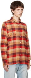 Drake's Red Madras Shirt