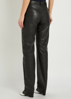 Versace Straight-leg Leather Trousers Black