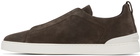 ZEGNA Brown Triple Stitch Sneakers