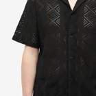 Wax London Men's Didcot Vacation Shirt in Black Lace
