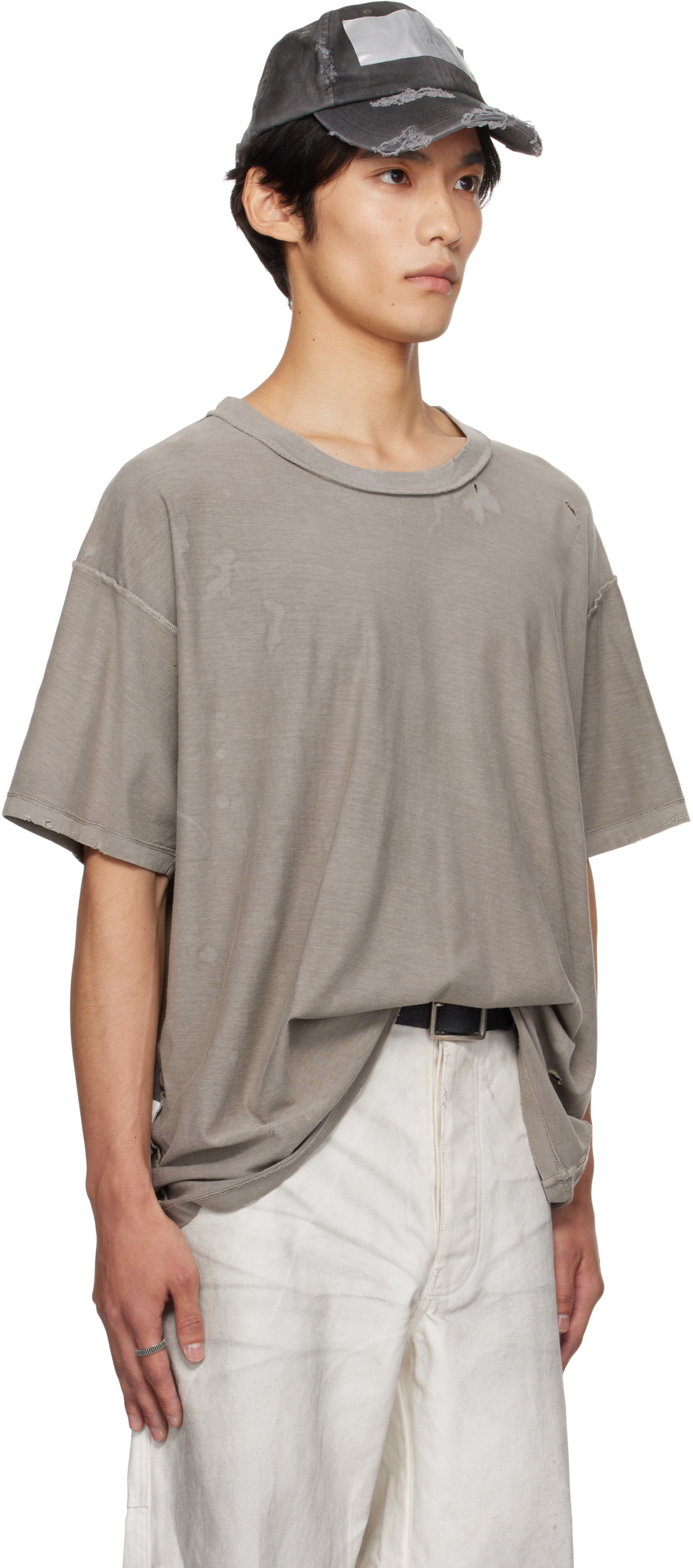 ALEXANDER DIGENOVA Gray Bleach T-shirt
