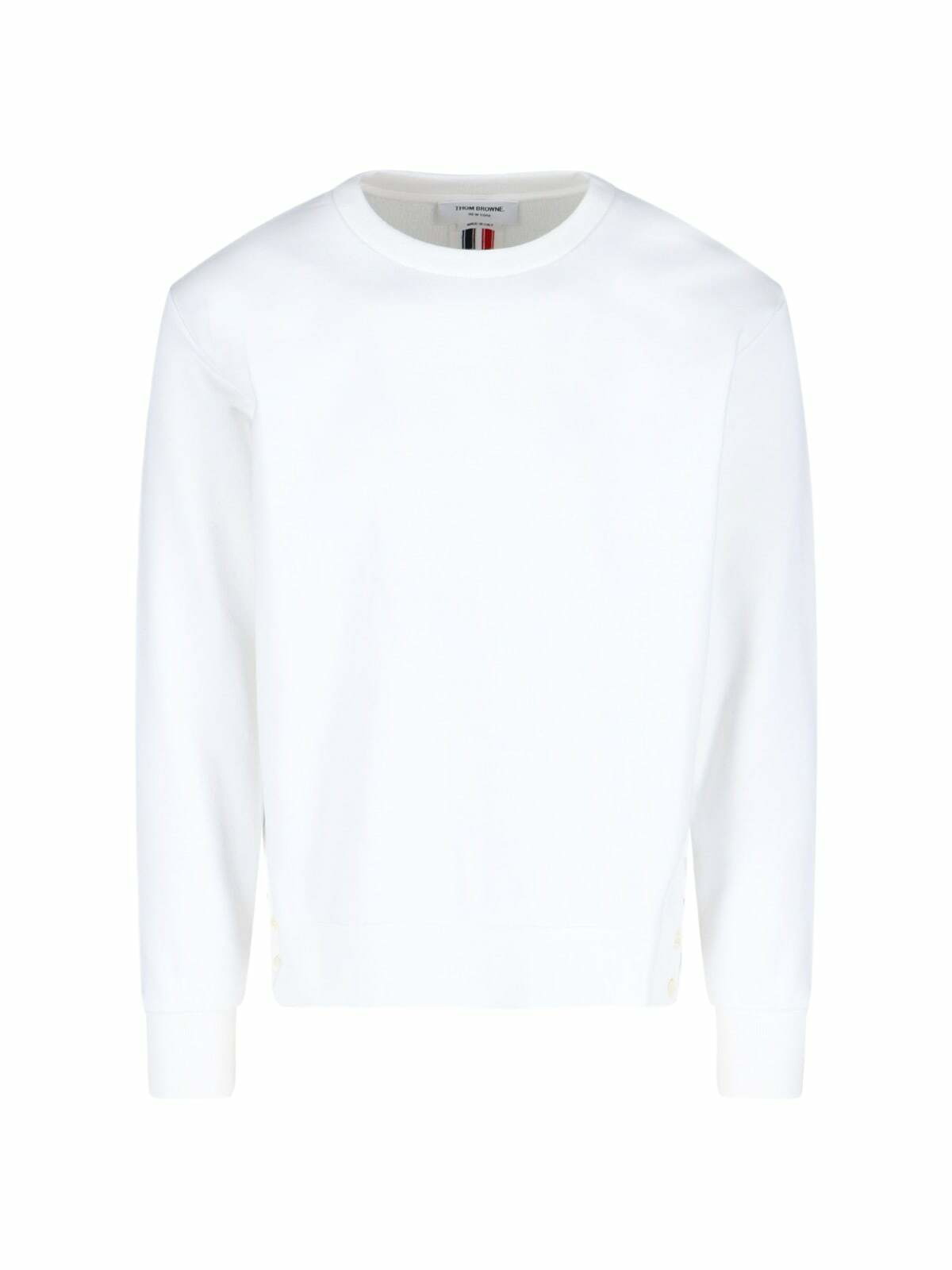 スウェット・トレーナー THOM BROWNE WHITE COTTON SWEATSHIRT Thom Browne Cotton Oversized Crewneck Sweatshirt | Saks