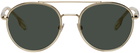 Burberry Gold & Green Round Sunglasses