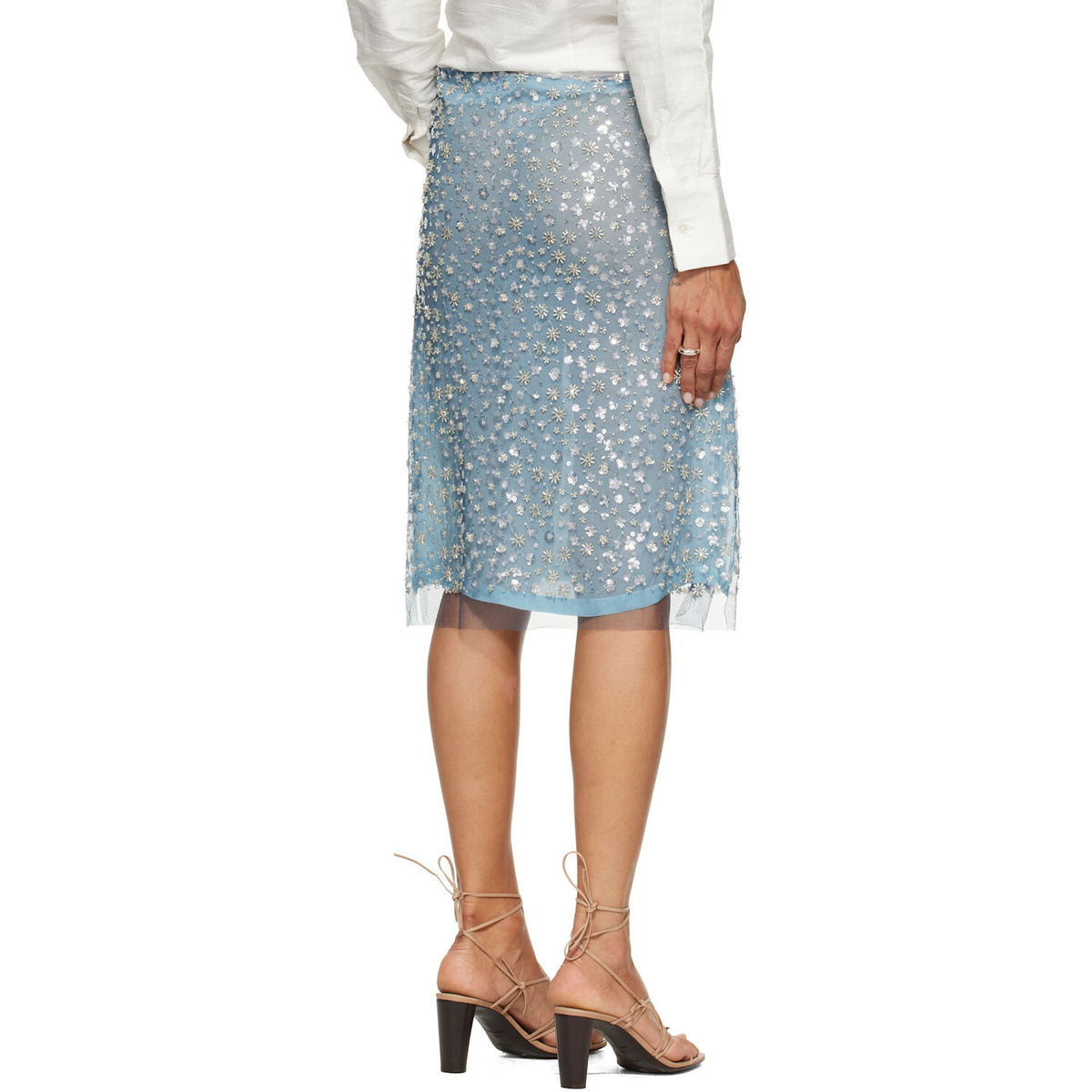 RESCHA SSENSE Exclusive Blue Galaxy Midi Skirt