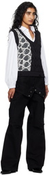 Andersson Bell Black Double Waist Work Wide-Leg Cargo Pants