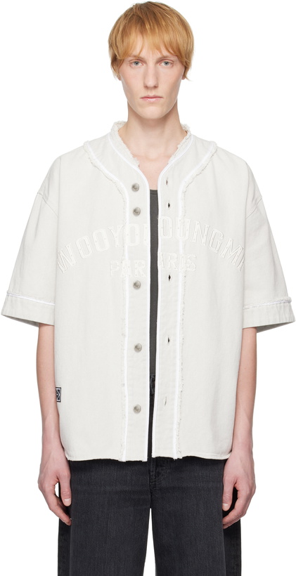 Photo: WOOYOUNGMI Gray Baseball Logo Shirt
