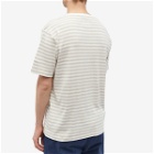 Folk Men's Classic Stripe T-Shirt in Ash/Ecru