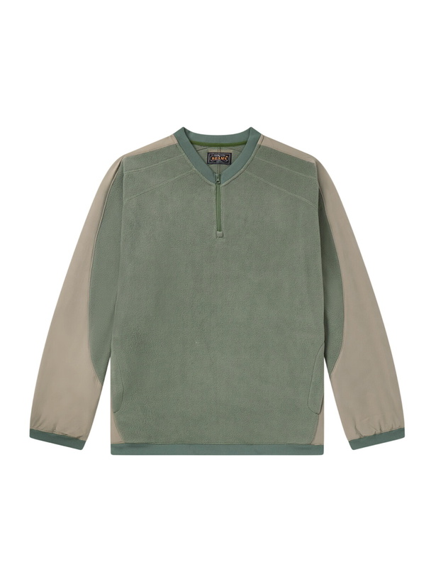 Photo: Beams Plus - Half-Zip Fleece Sweater - Green
