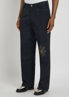 Second Layer Angel Embroidered Shell Trousers Navy