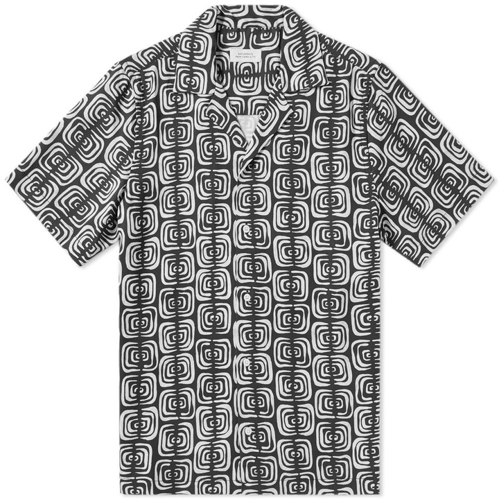 Photo: Saturdays NYC Canty Kuba Cloth Vacation Shirt Black