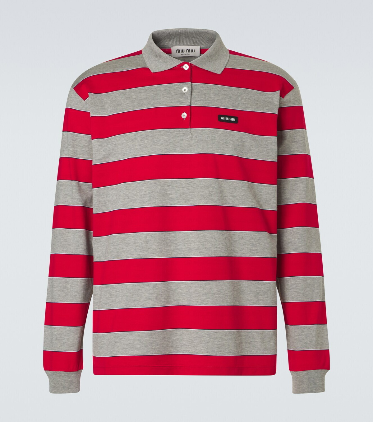 Miu Miu Striped cotton jersey polo shirt Miu Miu