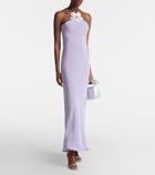 Rodarte Floral-appliqué silk crêpe maxi dress