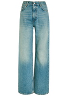 Haikure Korea Straight-leg Jeans Blue