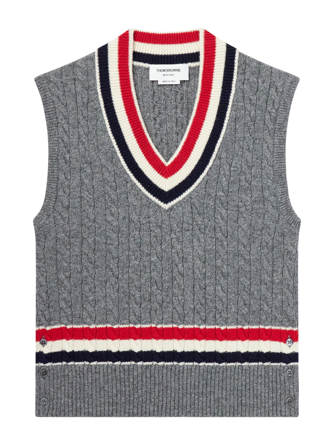 Thom Browne Red Classic Mohair V-Neck Cardigan Thom Browne