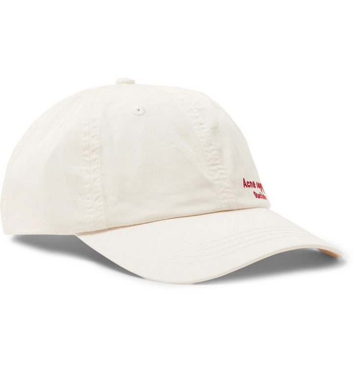 Photo: Acne Studios - Carliy Logo-Embroidered Cotton-Canvas Baseball Cap - Men - Off-white