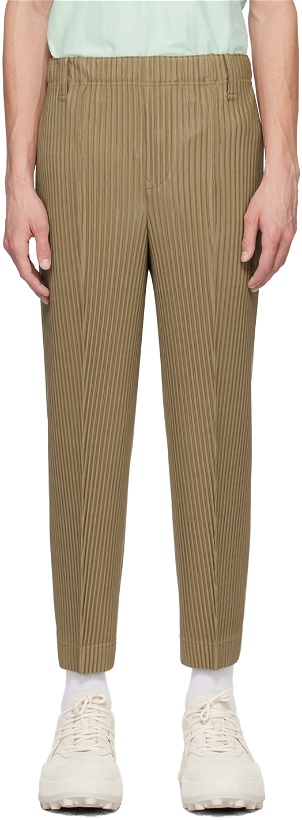 Photo: HOMME PLISSÉ ISSEY MIYAKE Beige Compleat Trousers