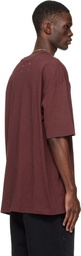 Maison Margiela Burgundy Embroidered Logo T-shirt