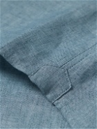 Brunello Cucinelli - Cutaway-Collar Linen-Chambray Shirt - Blue