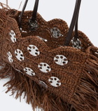 Rabanne Embellished raffia shoulder bag