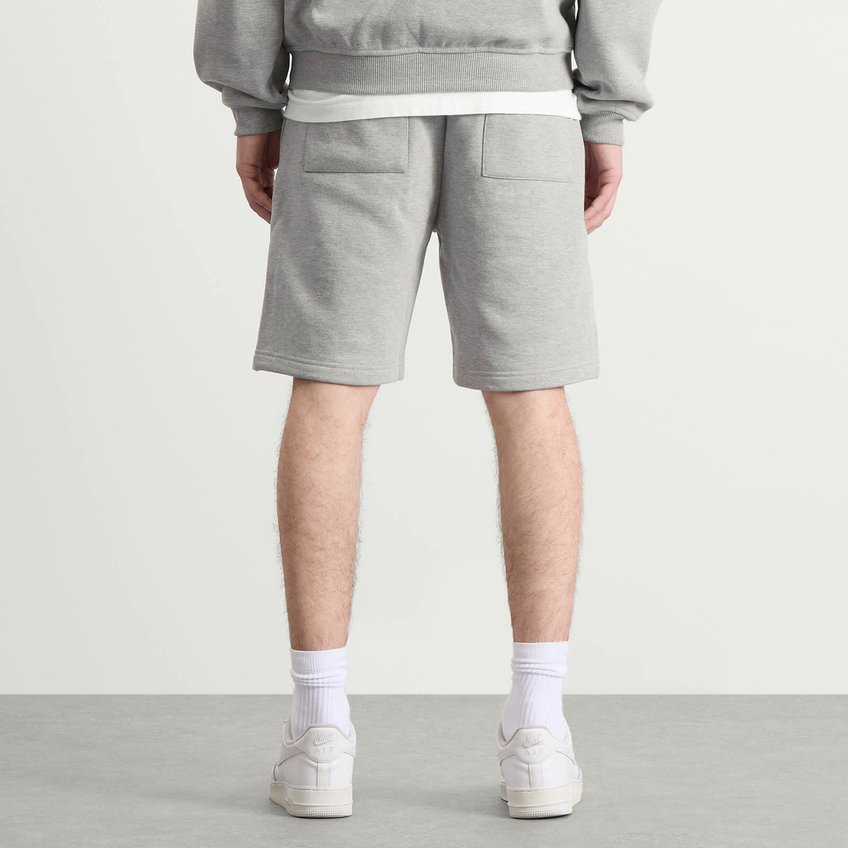 ANNIE HOOD Men's College Sweat Shorts in Grey/Grey