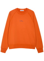 Stone Island Printed Cotton Sweatshirt Orange