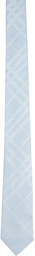 Burberry Blue Silk Check Monogram Modern Cut Tie