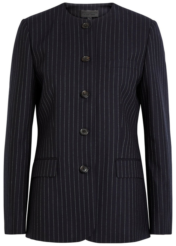Photo: Nili Lotan Gertrude Pinstriped Wool Jacket Navy