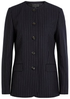 Nili Lotan Gertrude Pinstriped Wool Jacket Navy