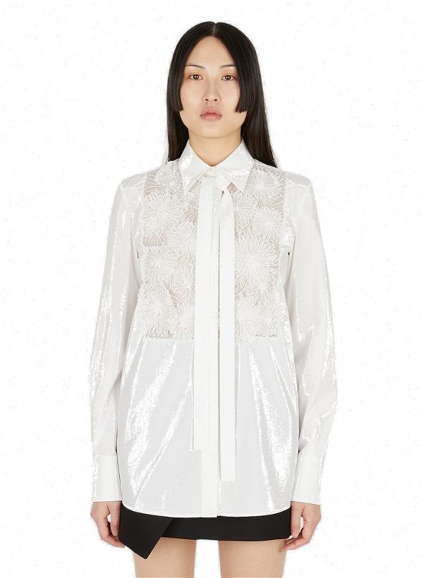 Photo: Daisy Embroidery Panel Shirt in White