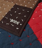 Bode - Embroidered cotton-blend quilt scarf