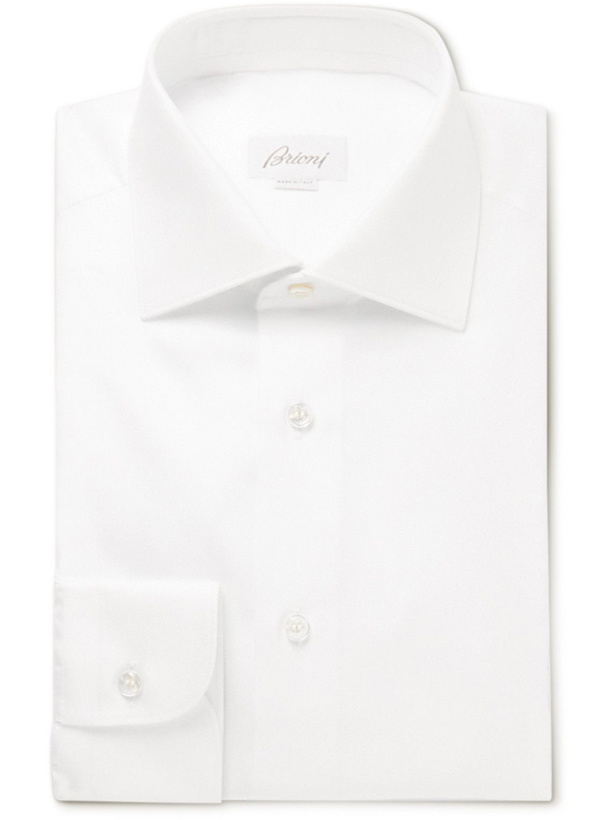 Photo: Brioni - William Cotton-Twill Shirt - White