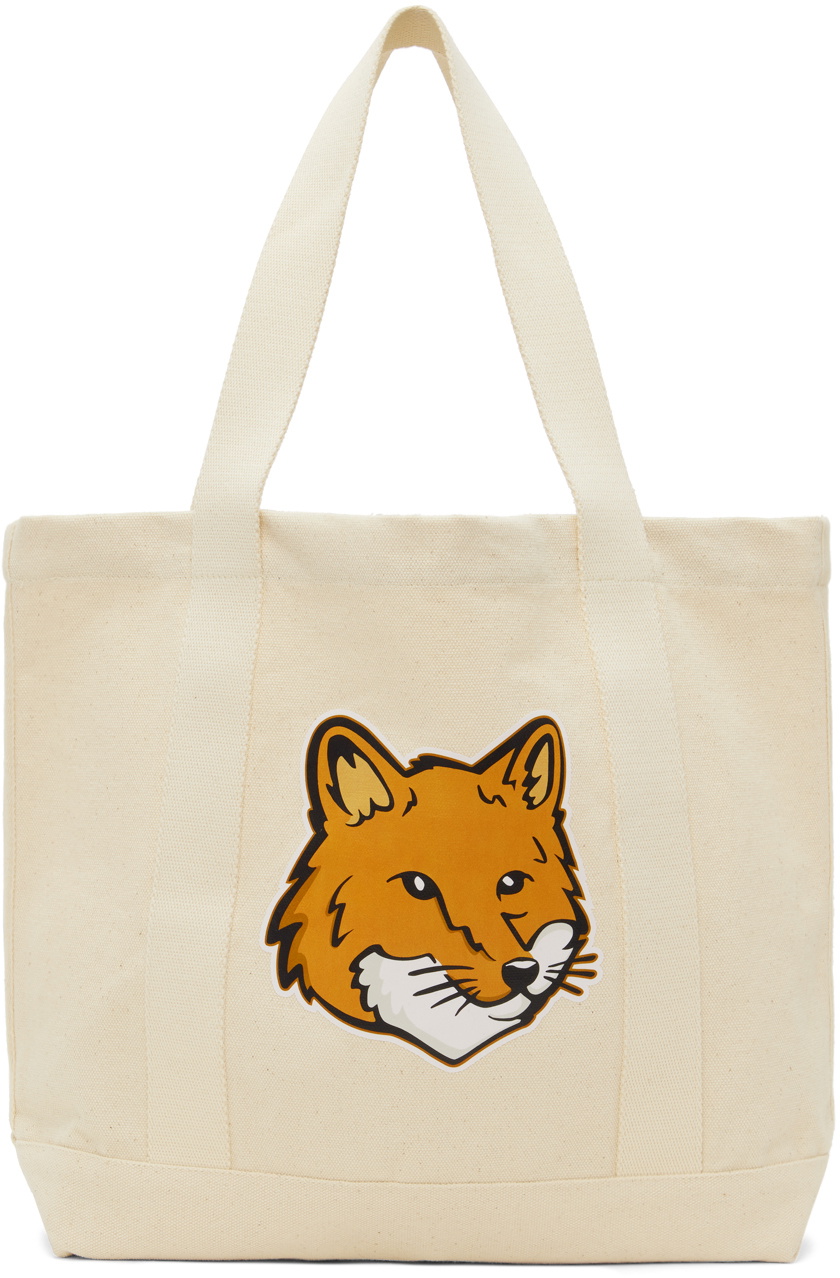 Maison Kitsuné Off-White Fox Head Tote Maison Kitsune