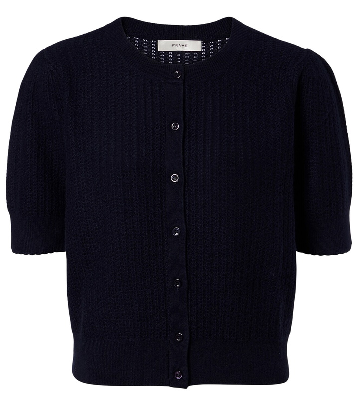 Photo: Frame Ladder pointelle cashmere cardigan