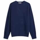 YMC Men's Suedehead Crew Neck Jumper in Blue