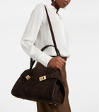 Ferragamo Hug Small suede shoulder bag