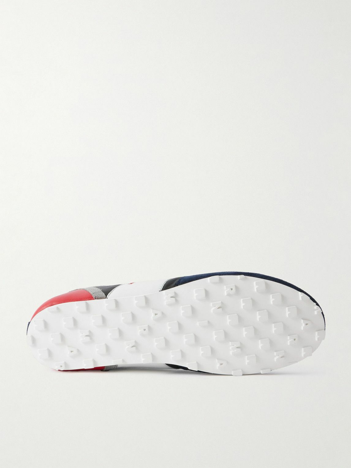 Marni - Logo-Embroidered Suede-Trimmed Leather Sneakers - Black