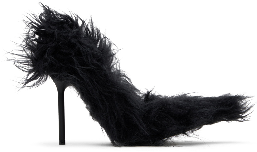 Balenciaga Black Flex Fur 110mm Heels