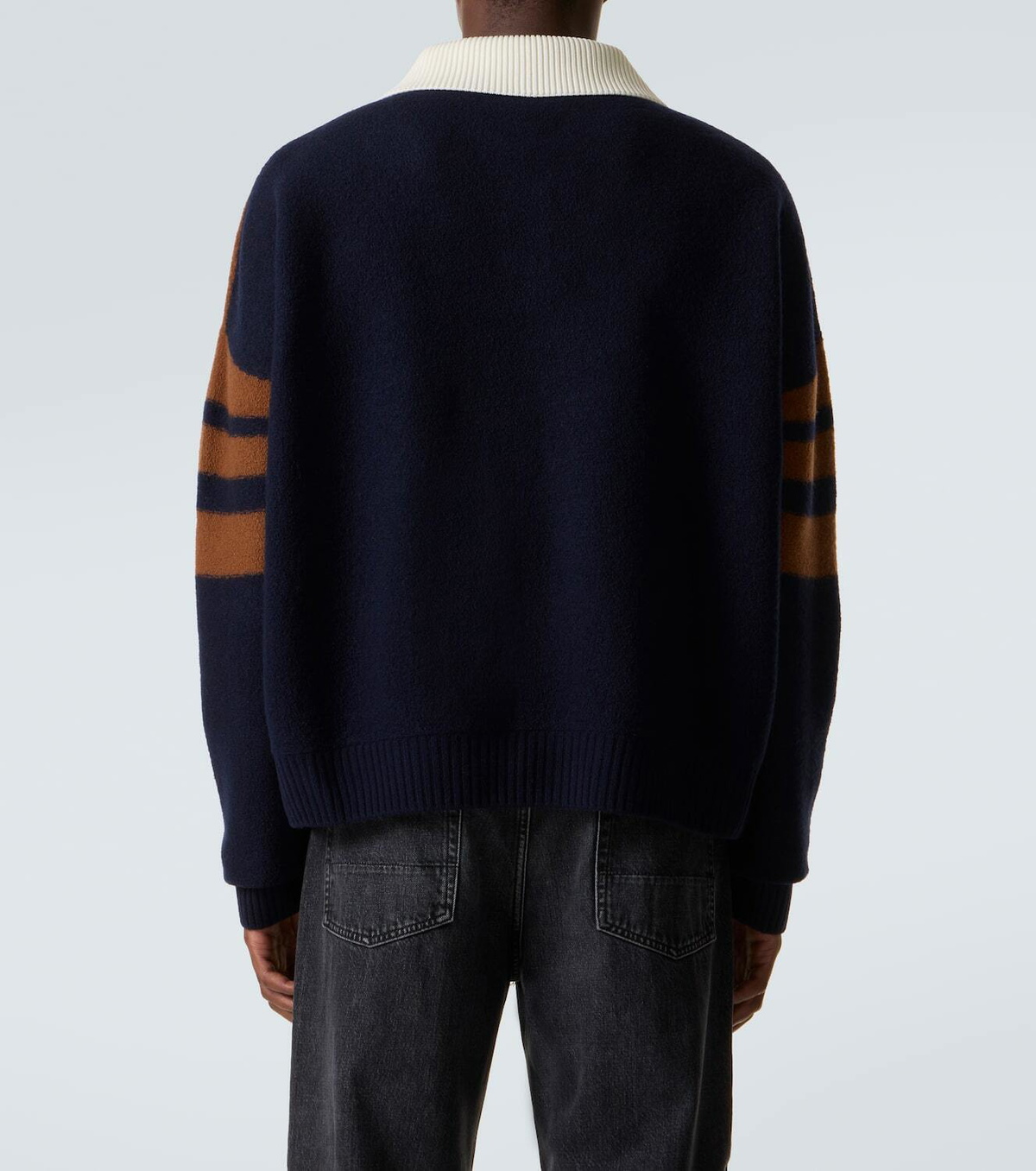 Wales Bonner Calm striped wool polo sweater