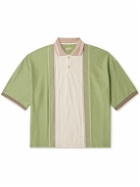 KAPITAL - Tequila Striped Cotton-Blend Jersey Polo Shirt - Green