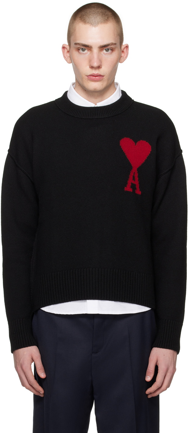 AMI Paris Black Red Ami de Cœur Sweater AMI