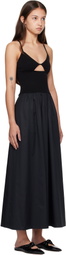 St. Agni Black Knit Cami Midi Dress