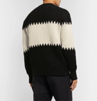 Officine Generale - Colour-Block Ribbed Cotton-Blend Sweater - Black