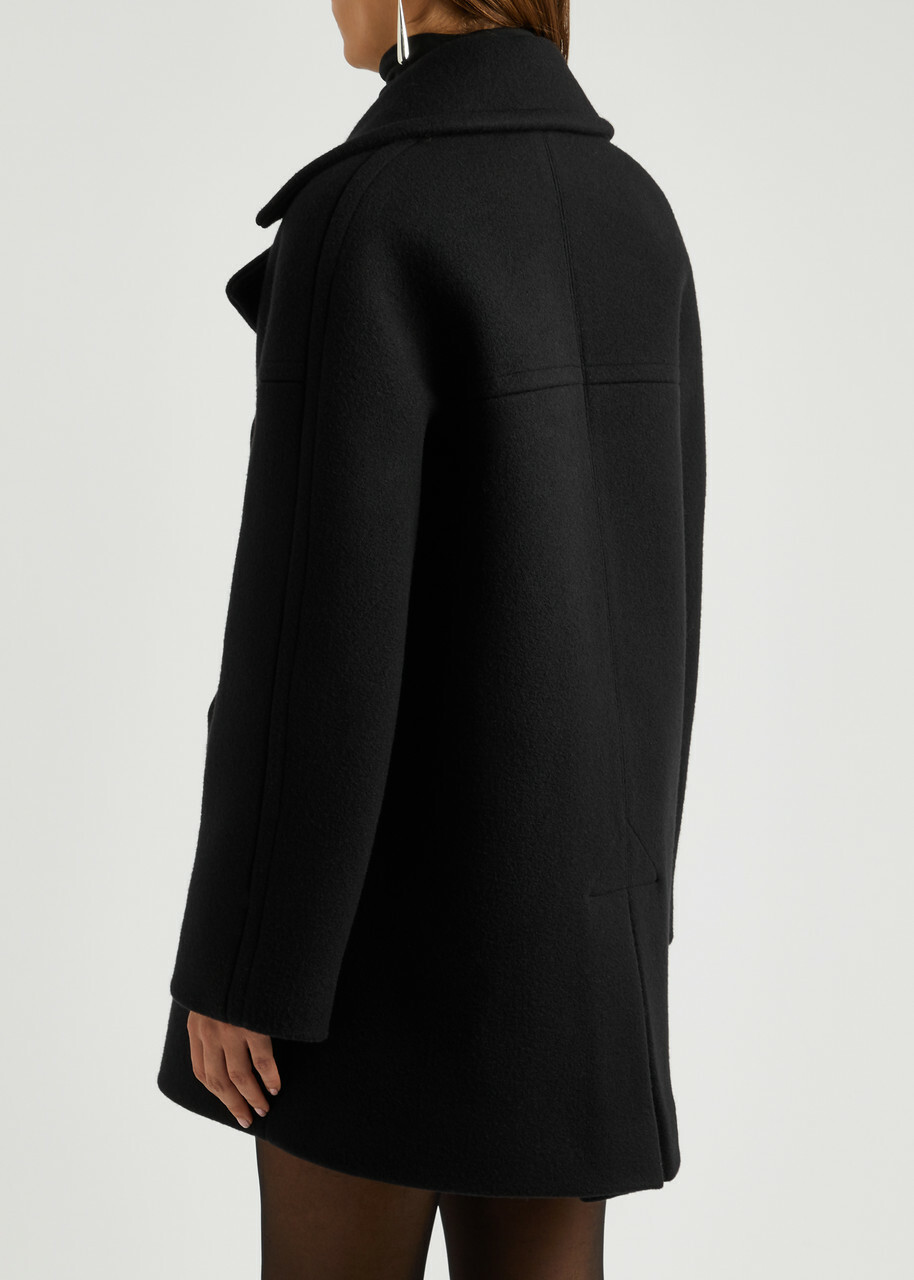 Alaïa Double-breasted Wool-blend pea Coat Black ALAÏA