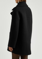 Alaïa Double-breasted Wool-blend pea Coat Black