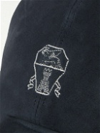 Brunello Cucinelli - Logo-Embroidered Suede Baseball Cap - Blue