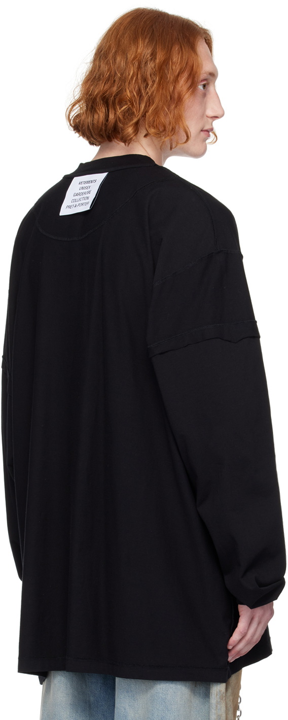 VETEMENTS Black 'Limited Edition' Inside Out Long Sleeve T-Shirt