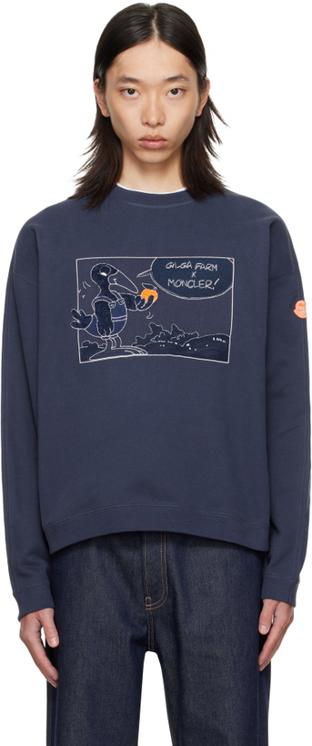 Photo: Moncler Genius Moncler x Gilga Farm Navy Cotton Sweatshirt