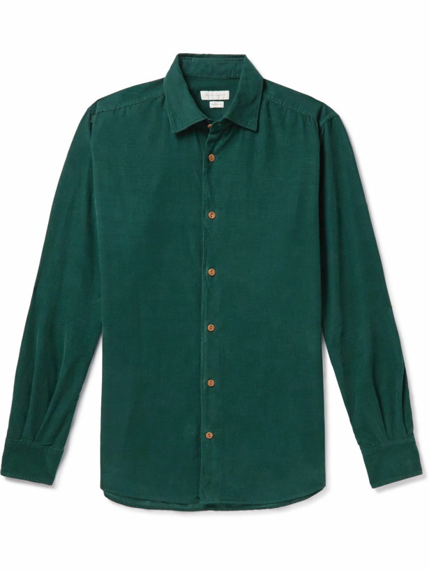 Photo: Incotex - Slim-Fit Cotton-Corduroy Shirt - Green