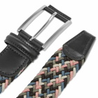 Anderson's Men's Woven Textile Belt in Black/Grey/Pink