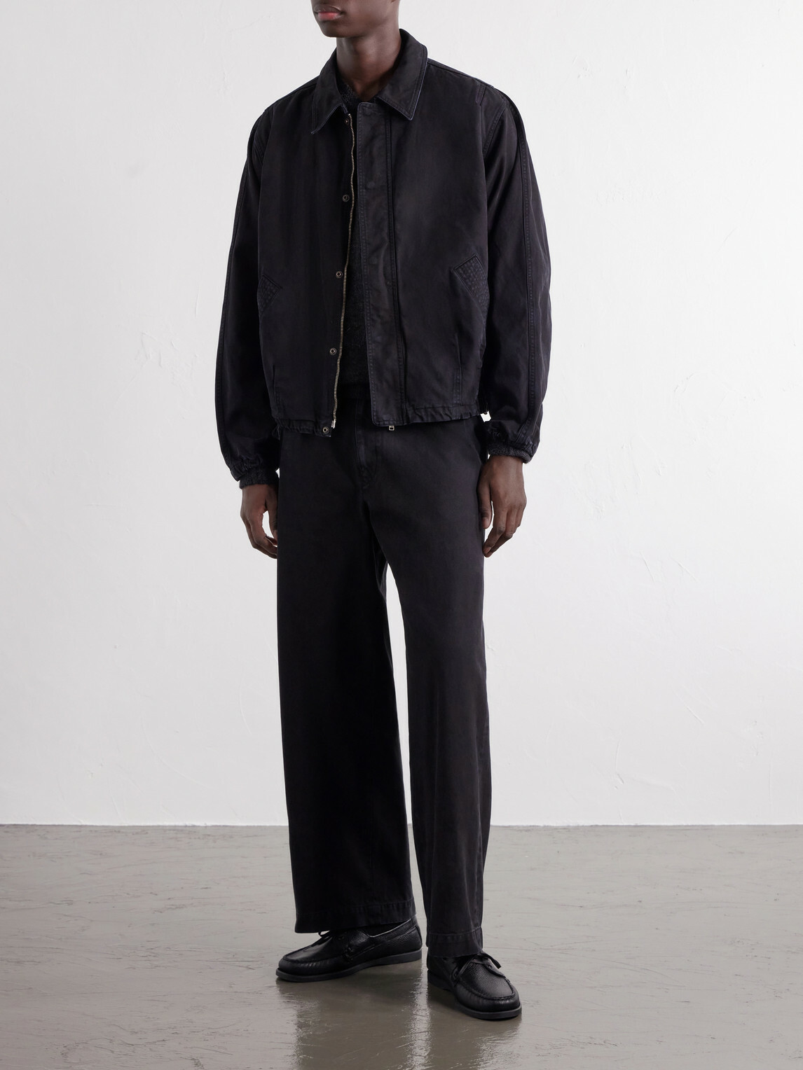 YOKE - Garment-Dyed Cotton-Twill Blouson Jacket - Black